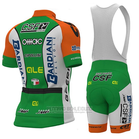 2018 Fahrradbekleidung Bardiani Csf Grun und Wei Trikot Kurzarm und Tragerhose